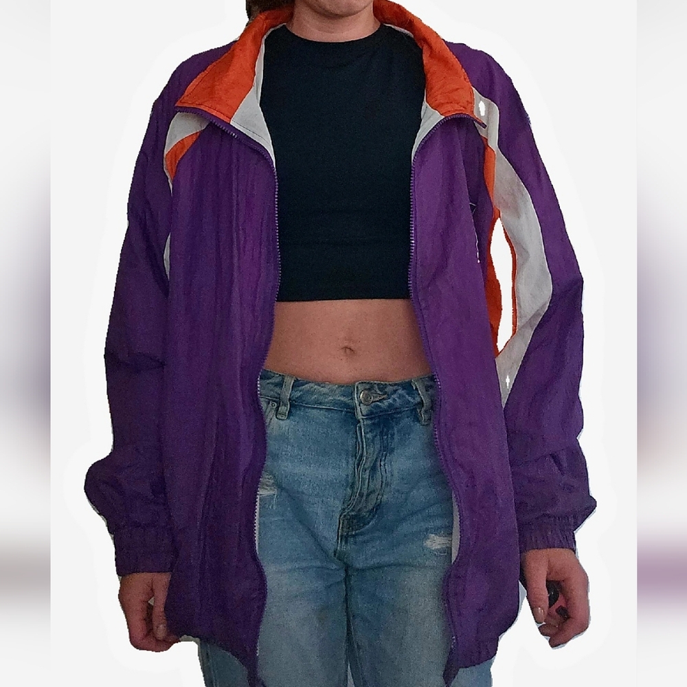 Vintage 90s Phoenix Suns Warm-up Windbreaket Top NBA Sweatsuit Jacket Zip Up XL
